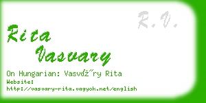 rita vasvary business card